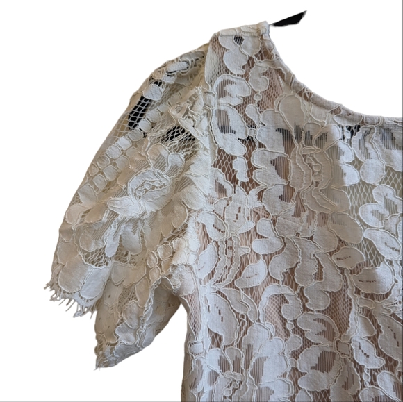 Lulu's Pearson White Lace Short Sleeve Dress - Picture 4 of 7